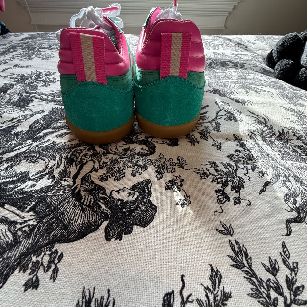 Boden Green and Pink Women's Sneakers - Picture 4 of 5